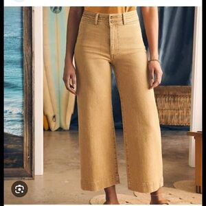 Faherty Harbor Cropped Jeans Gilded Sand